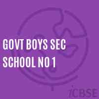 Govt Boys Sec School No 1 Logo