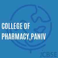 College of Pharmacy,Paniv Logo