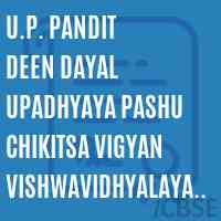 U.P. Pandit Deen Dayal Upadhyaya Pashu Chikitsa Vigyan Vishwavidhyalaya Evam Go-Anusandhan Sansthan University Logo