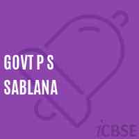 Govt P S Sablana Primary School Logo