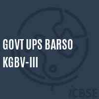 Govt Ups Barso Kgbv-Iii Middle School Logo