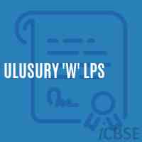 Ulusury 'W' Lps Primary School Logo