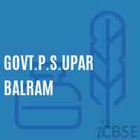 Govt.P.S.Upar Balram Primary School Logo
