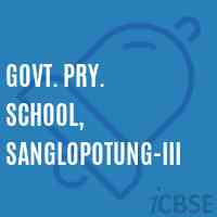 Govt. Pry. School, Sanglopotung-Iii Logo