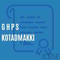 G H P S Kotadmakki Middle School Logo