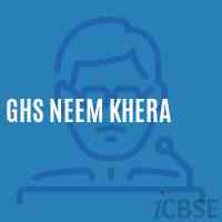 Ghs Neem Khera Secondary School Logo