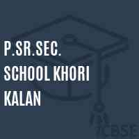P.Sr.Sec. School Khori Kalan Logo