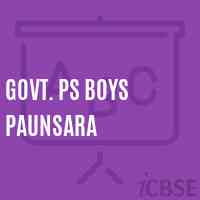 Govt. Ps Boys Paunsara Primary School Logo