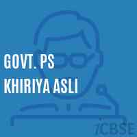 Govt. Ps Khiriya Asli Primary School Logo