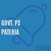 Govt. Ps Pateria Primary School Logo