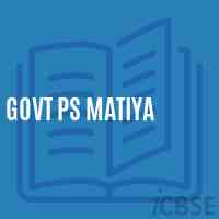 Govt Ps Matiya Primary School Logo