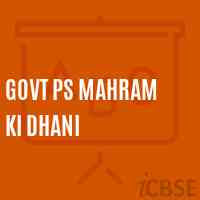 Govt Ps Mahram Ki Dhani Primary School Logo
