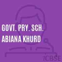Govt. Pry. Sch. Abiana Khurd Primary School Logo
