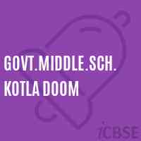 Govt.Middle.Sch.Kotla Doom Middle School Logo