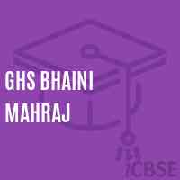 Ghs Bhaini Mahraj Secondary School Logo