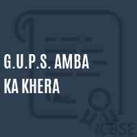 G.U.P.S. Amba Ka Khera Primary School Logo