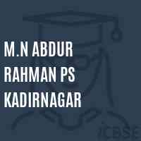 M.N Abdur Rahman Ps Kadirnagar Primary School Logo