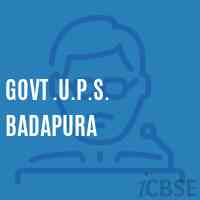 Govt .U.P.S. Badapura Middle School Logo