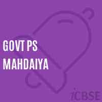 Govt Ps Mahdaiya Primary School Logo