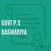 Govt P.S Baswariya Primary School Logo