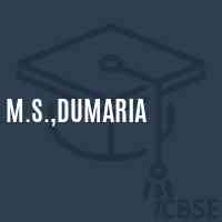 M.S.,Dumaria Middle School Logo