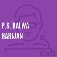 P.S. Balwa Harijan Primary School Logo