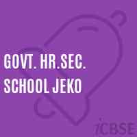 Govt. Hr.Sec. School Jeko Logo