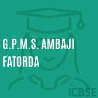 G.P.M.S. Ambaji Fatorda Middle School Logo