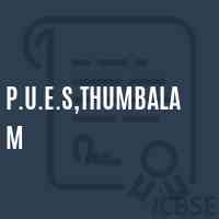 P.U.E.S,Thumbalam Primary School Logo