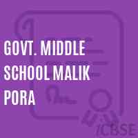 Govt. Middle School Malik Pora Logo