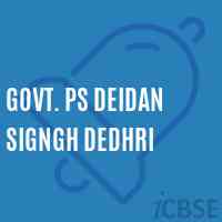 Govt. Ps Deidan Signgh Dedhri Primary School Logo