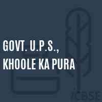 Govt. U.P.S., Khoole Ka Pura Middle School Logo
