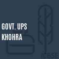 Govt. Ups Khohra Middle School Logo