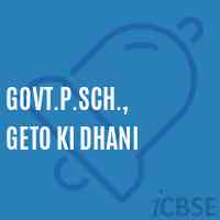 Govt.P.Sch., Geto Ki Dhani Primary School Logo