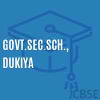 Govt.Sec.Sch., Dukiya Secondary School Logo