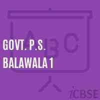Govt. P.S. Balawala 1 Primary School Logo