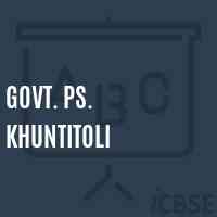 Govt. Ps. Khuntitoli Primary School Logo