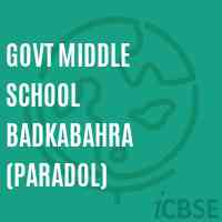 Govt Middle School Badkabahra (Paradol) Logo