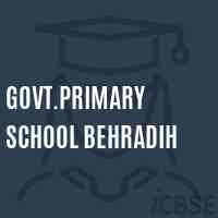 Govt.Primary School Behradih Logo
