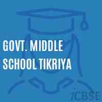 Govt. Middle School Tikriya Logo