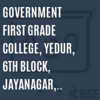 Government First Grade College, Yedur, 6th Block, Jayanagar, Bangalore -560 082 Logo