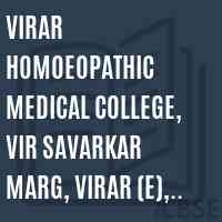 Virar Homoeopathic Medical College, Vir Savarkar Marg, Virar (E), Tal. Vasai, Dist. Thane Logo