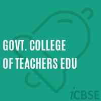 Govt. College of Teachers Edu Logo