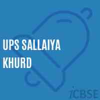 Ups Sallaiya Khurd Middle School Logo