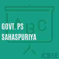 Govt. Ps Sahaspuriya Primary School Logo