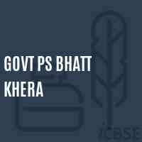 Govt Ps Bhatt Khera Primary School Logo