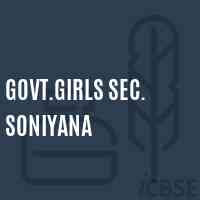 Govt.Girls Sec. Soniyana Secondary School Logo