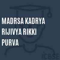 Madrsa Kadrya Rijivya Rikki Purva Primary School Logo