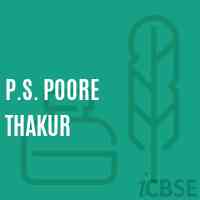 P.S. Poore Thakur Primary School Logo