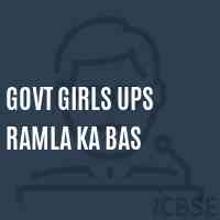 Govt Girls Ups Ramla Ka Bas Middle School Logo